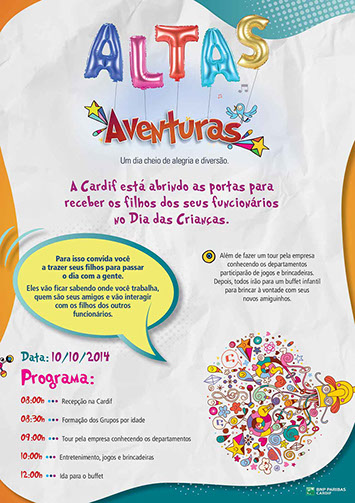 Poster digital com programação.